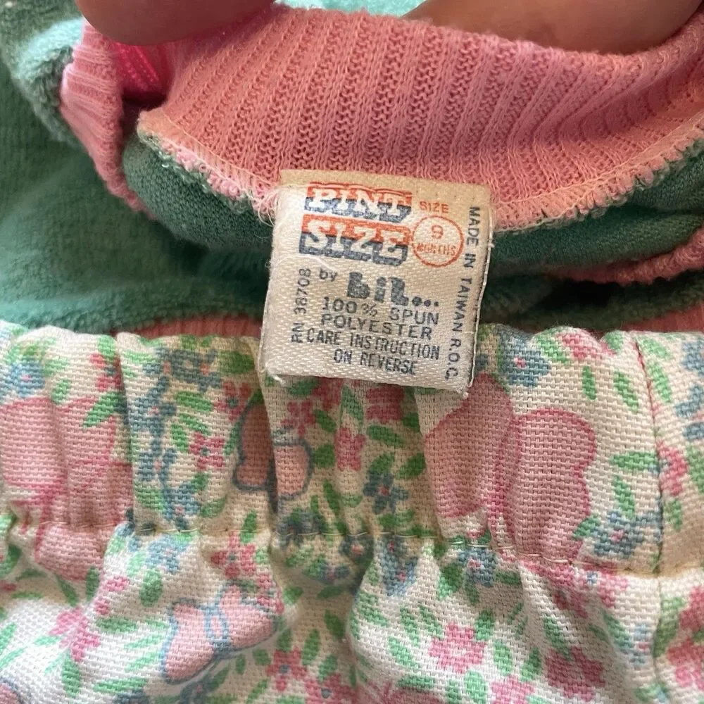 Vintage Kids Set Shirt And Pants Cat Butterflies Sz 9 Months